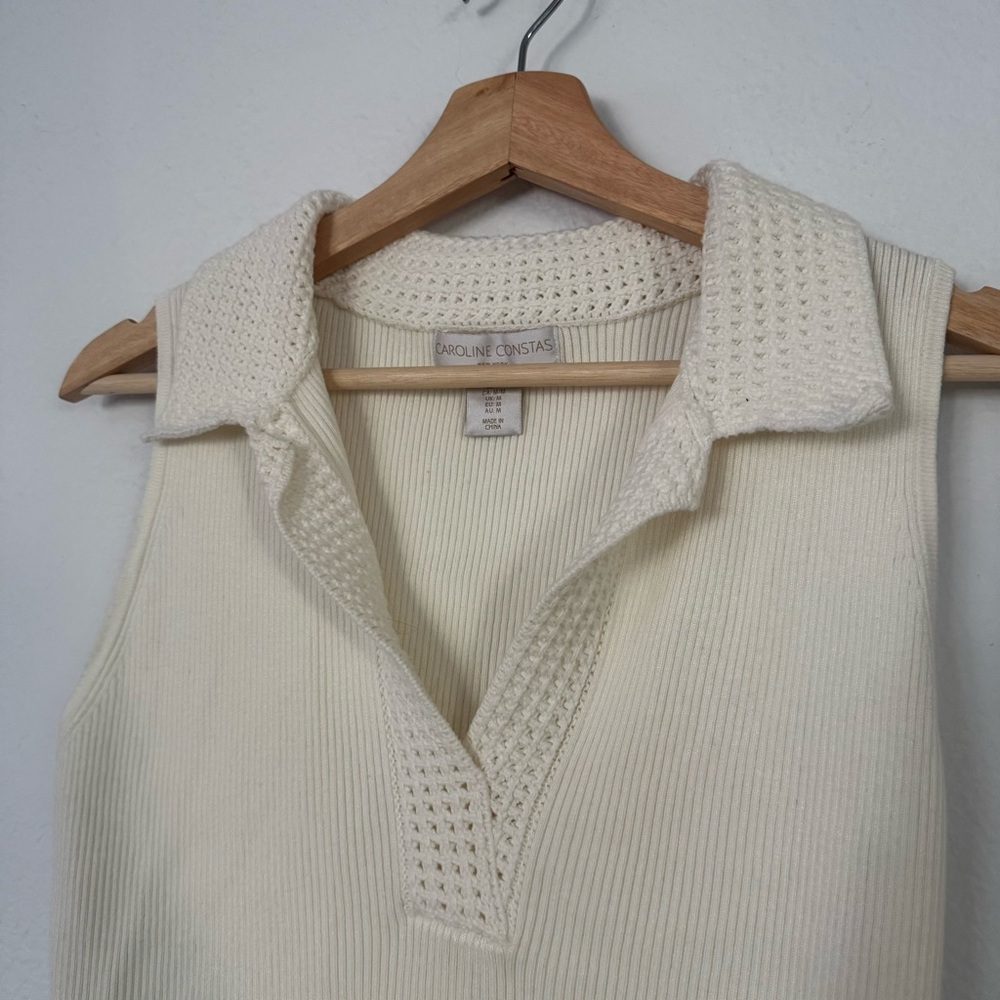 Caroline Constas New York white knit top size M - Picture 3 of 9